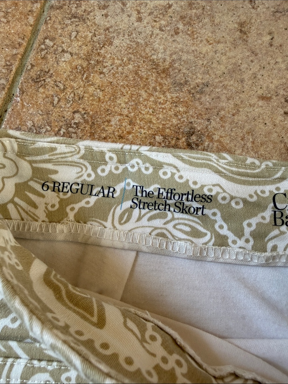 croft & barrow Beige and White Paisley Skort - Picture 4 of 5